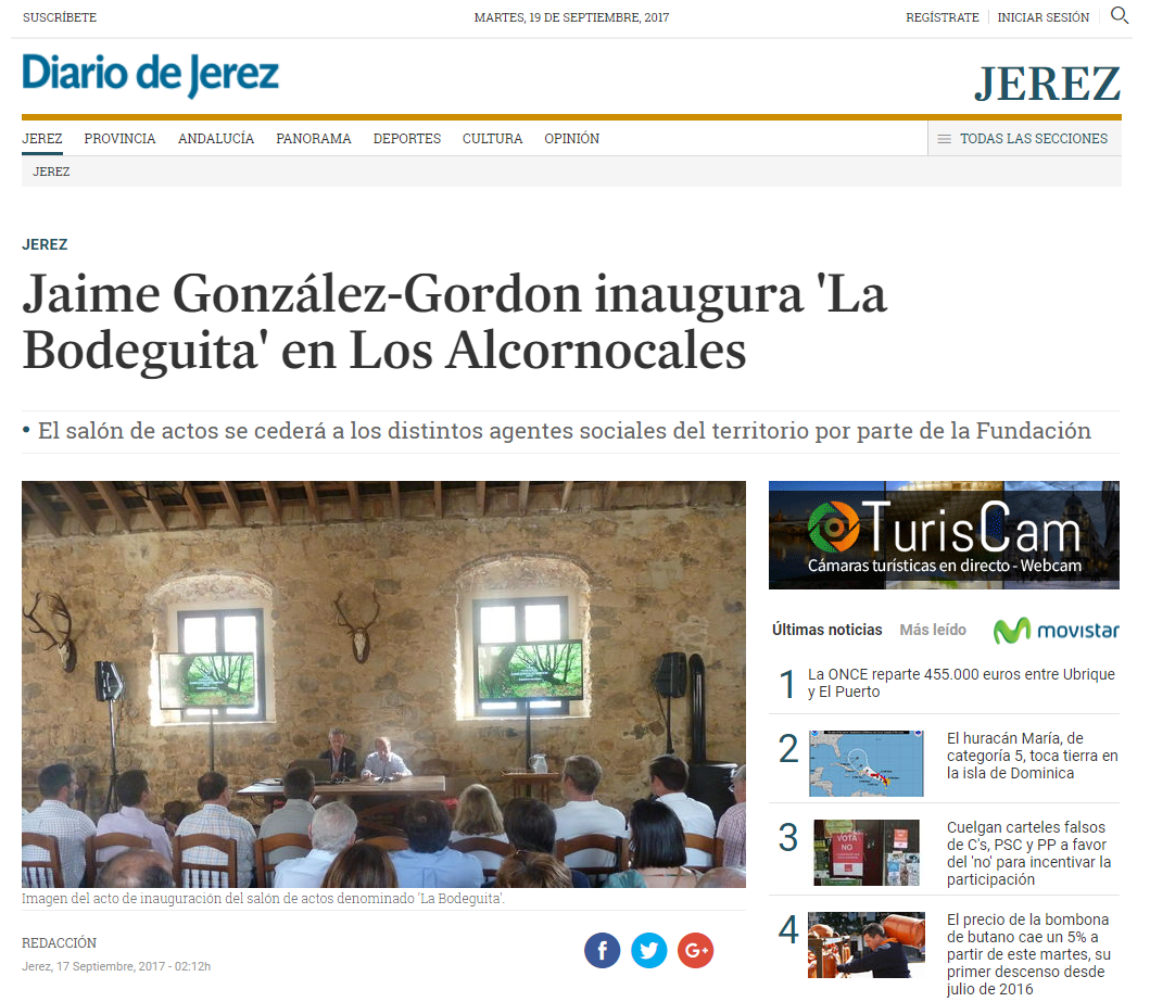 JAIME GONZÁLEZ-GORDON INAUGURA -LA BODEGUITA- EN LOS ALCORNOCALES
